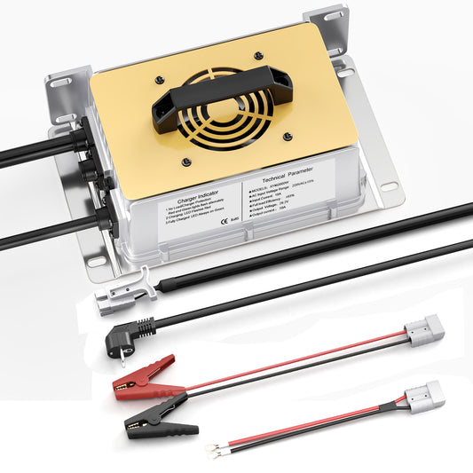 25,6 V (24 V) LiFePO4-Batterieladegerät, 29,2 V 50 A wasserdichtes Lithium-Ladegerät mit 0 V BMS-Aktivierung, Schnellladegerät für 100 Ah Wohnmobil-, Boots- und Solarbatterien