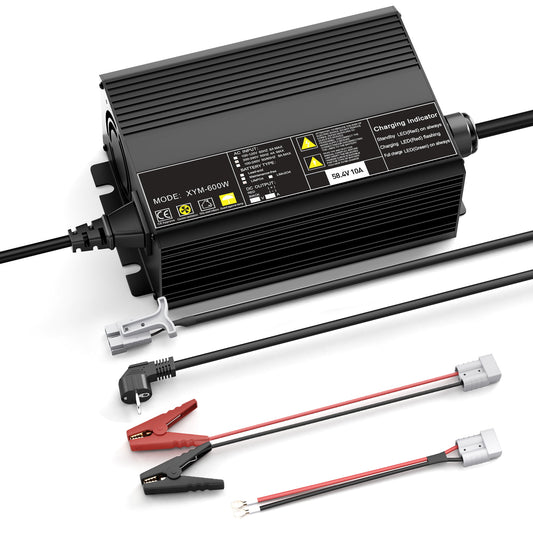 58,4 V 10 A Ladegerät für 51,2 V (48 V) 16S LiFePO4 Batterie 0V Aktivierung, automatische Abschaltung