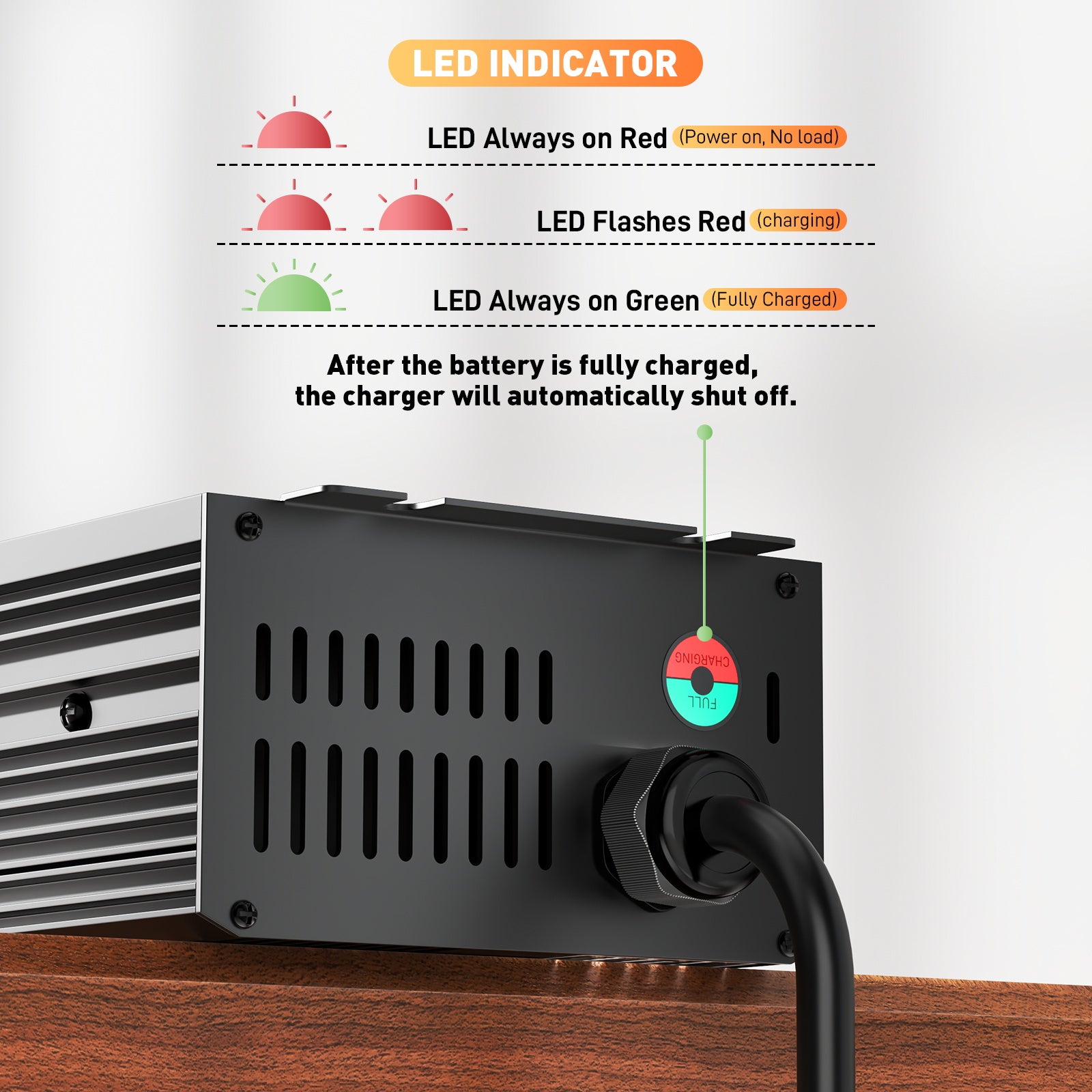 29,2 V 20 A LiFePO4-Batterieladegerät für 25,6 (24 V) Batterien, 0 V BMS-Aktivierung, entwickelt für Trolling-Motoren, Angeln und Camping