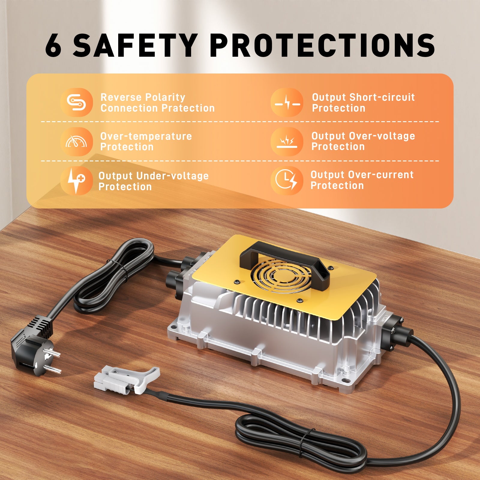 29,2 V 30 A LiFePO4-Batterieladegerät für 25,6 V (24 V) Batterien, 0 V BMS-Aktivierung, wasserdichtes Ladegerät für Golfwagen, Boote und Wohnmobile, mit vollem Schutz